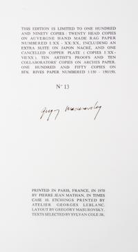 (MASUROVSKY, GREGORY) SANDBURG, CARL. Seven Poems. NY, 1970. Limited, signed.