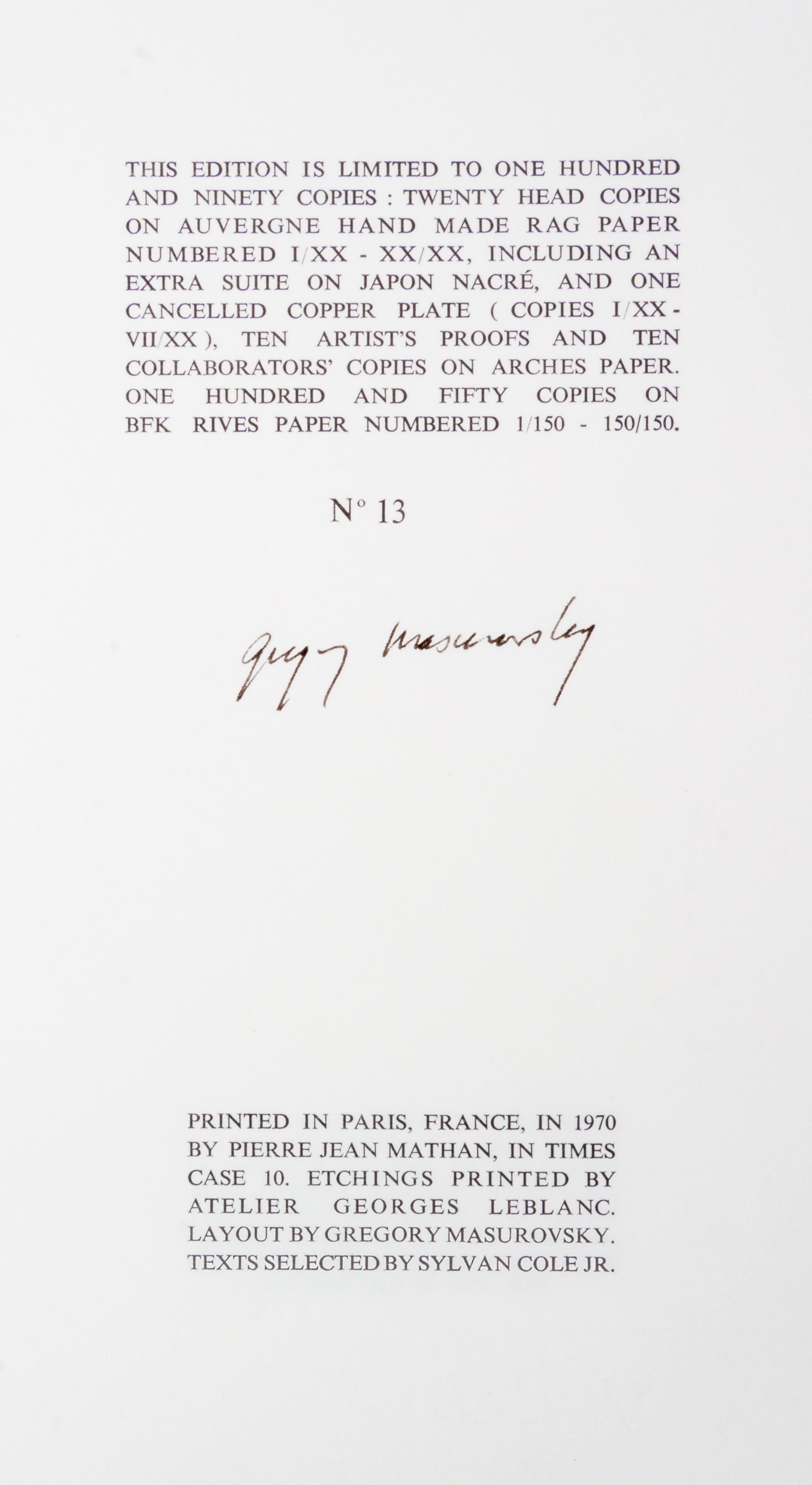 (MASUROVSKY, GREGORY) SANDBURG, CARL. Seven Poems. NY, 1970. Limited, signed.