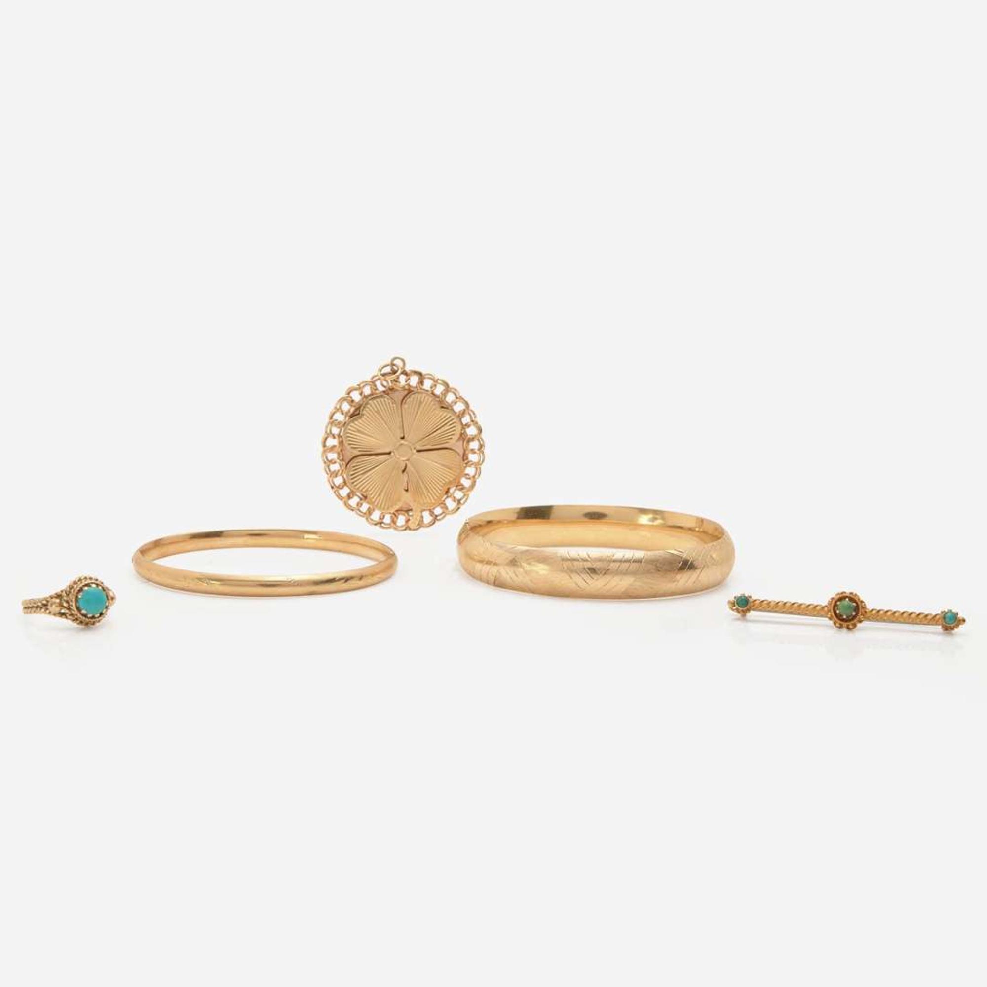 A Miscellaneous Collection of 14K Yellow Gold Jewelry