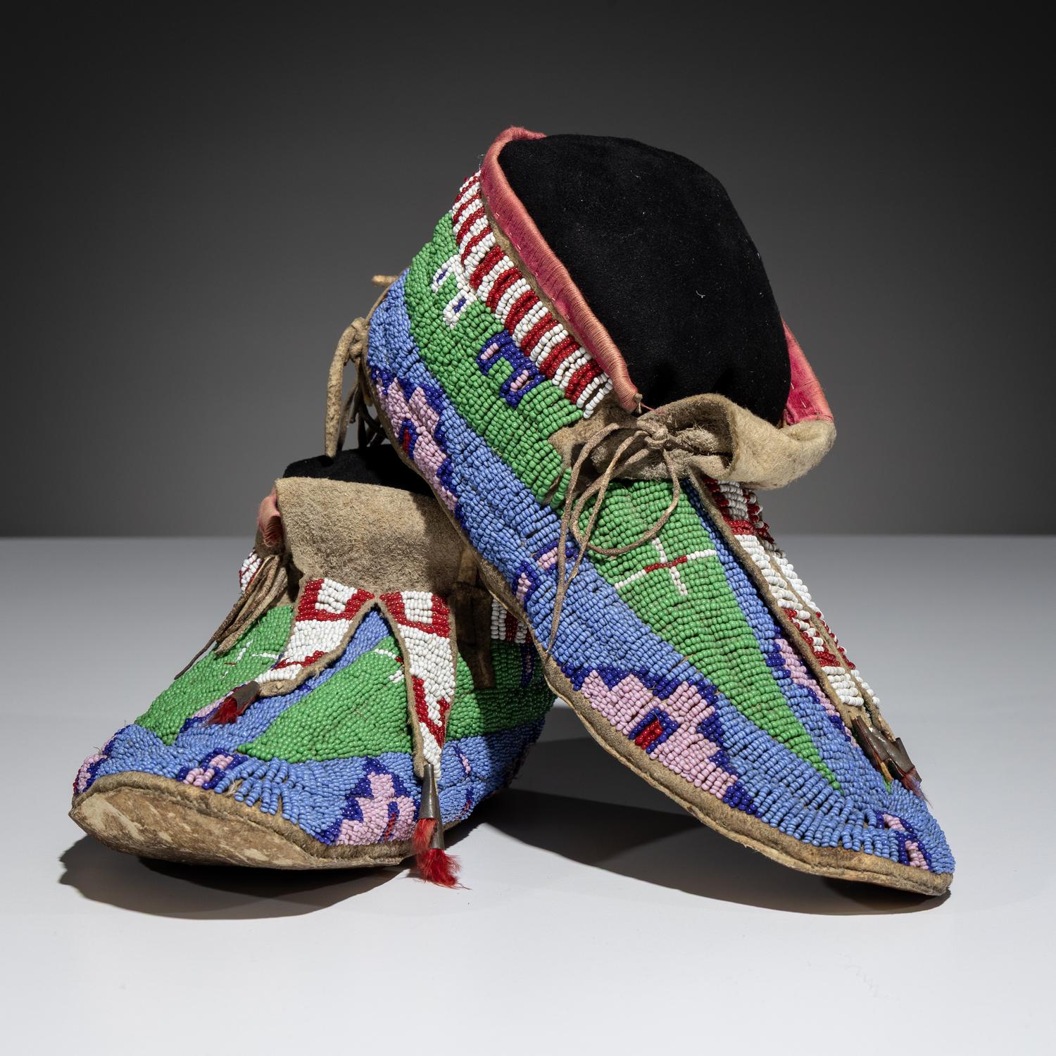 Sioux Beaded Hide Moccasins