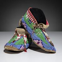 Sioux Beaded Hide Moccasins