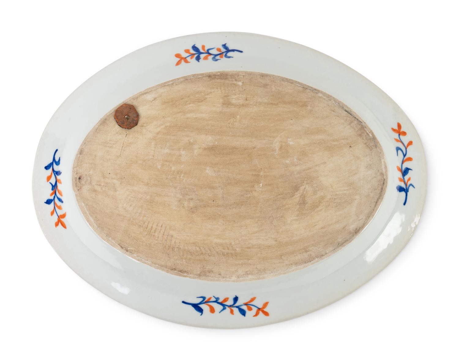 A Chinese Export Porcelain "Tobacco Leaf" Tureen and Tray — CIRCA 1900