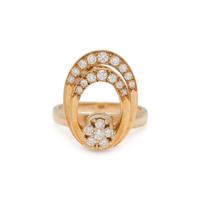 N. TEUFEL, YELLOW GOLD AND DIAMOND KINETIC RING