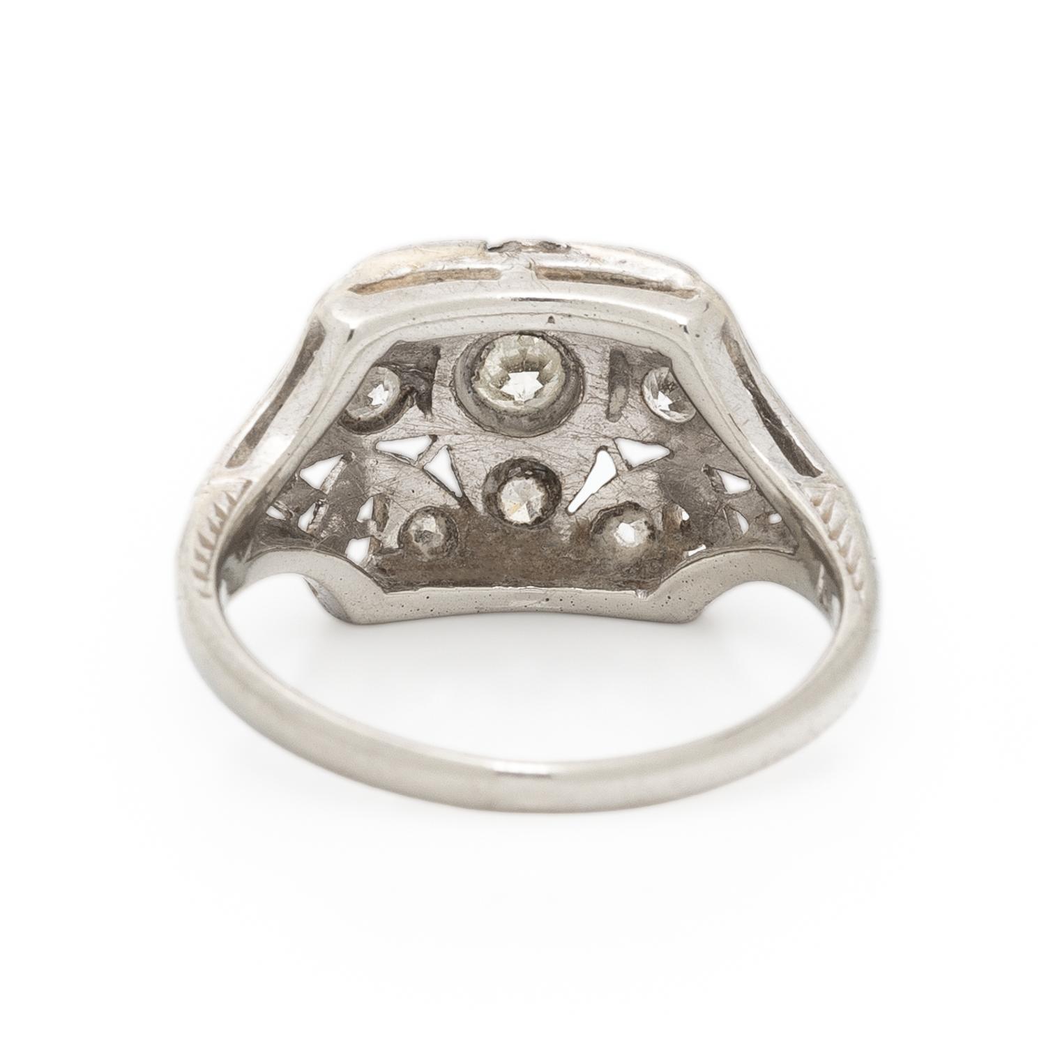 DIAMOND, WHITE GOLD, AND PLATINUM RING