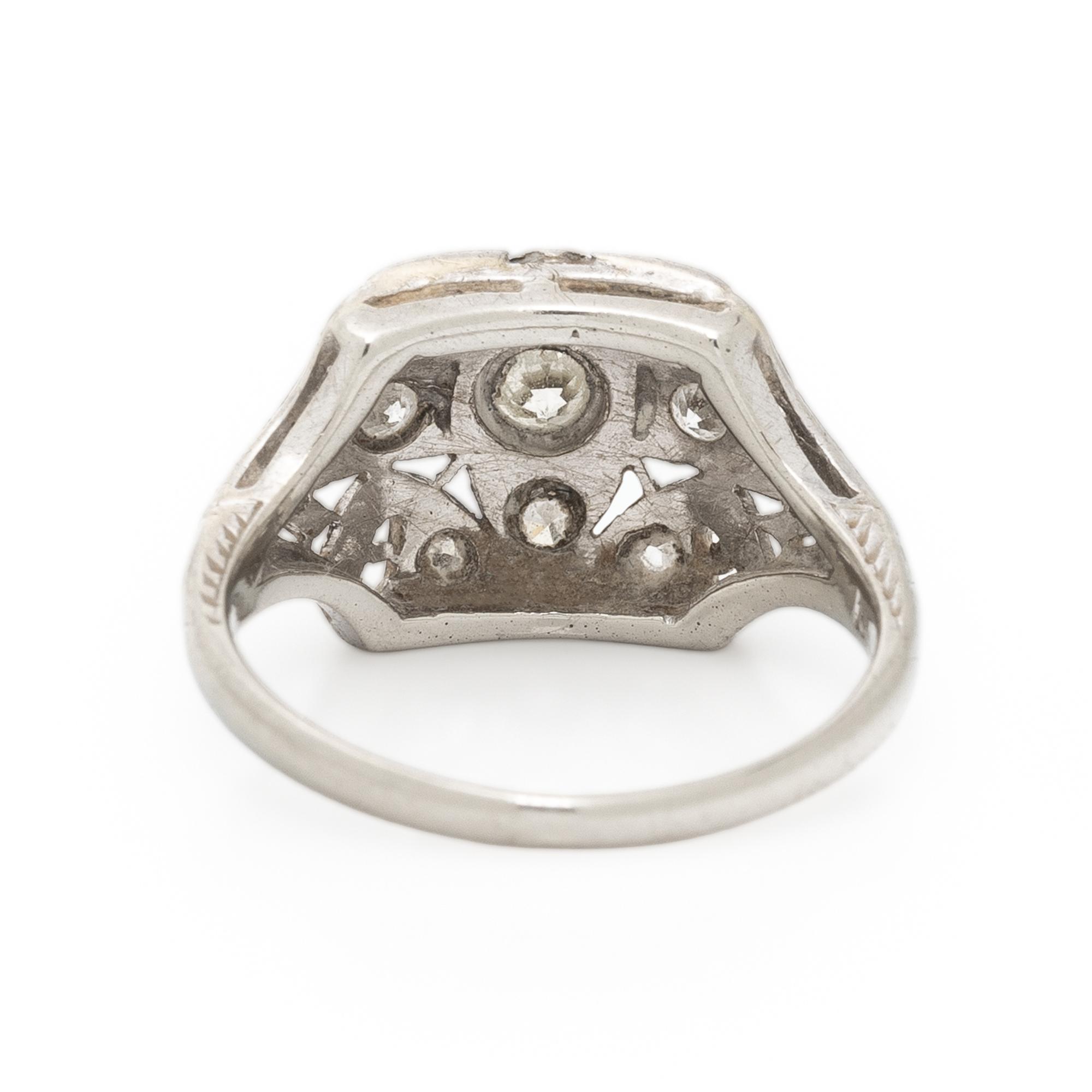 DIAMOND, WHITE GOLD, AND PLATINUM RING