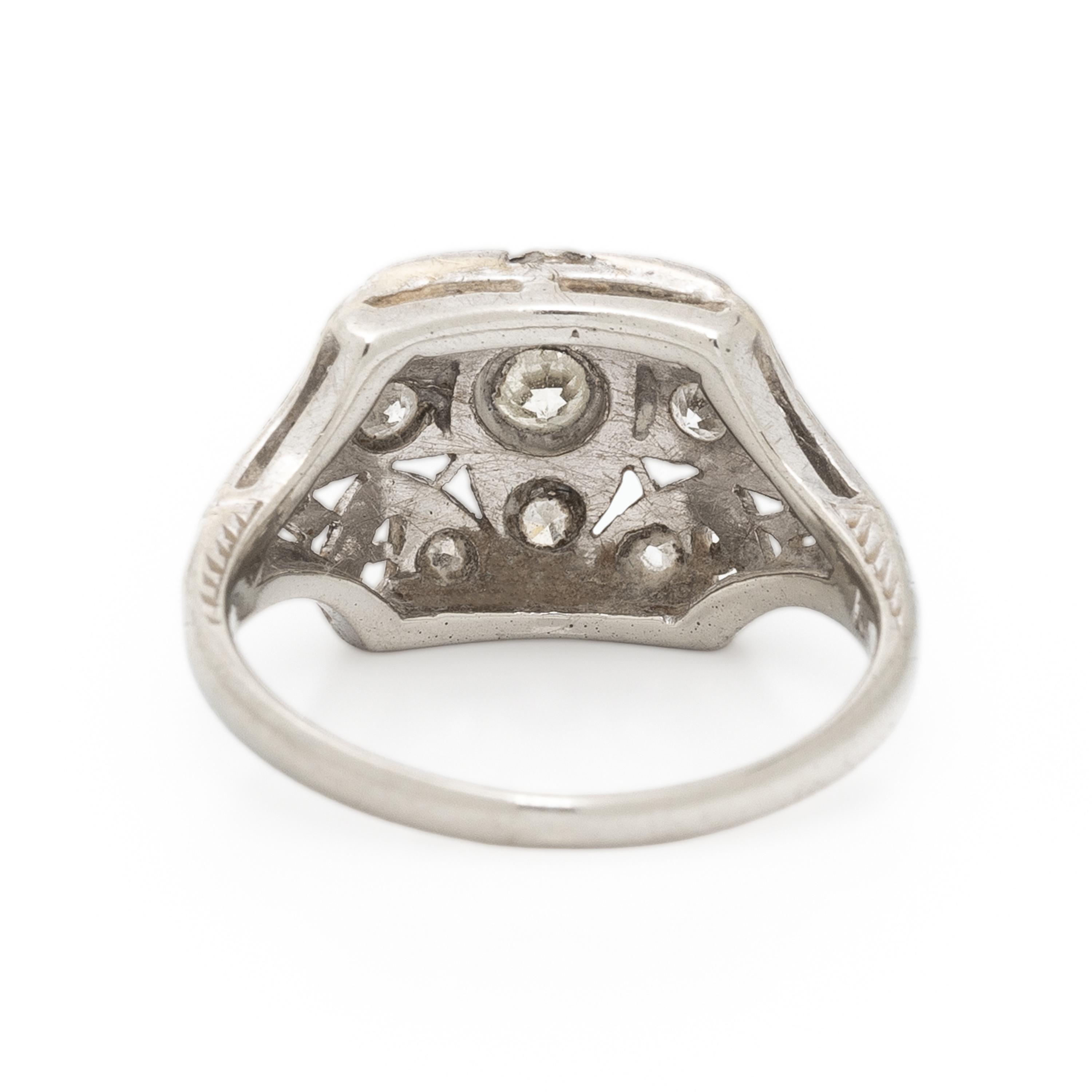 DIAMOND, WHITE GOLD, AND PLATINUM RING