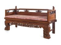 A Chinese Carved Cypress Daybed