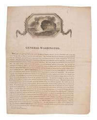 [WASHINGTON, George (1732-1799)]. Illustrated broadside extolling and memorializing George Washington. Philadelphia: J. Maxwell, 1811.