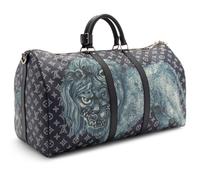 Louis Vuitton Limited Edition Keepall Bandoulière 55 in Monogram Savane Canvas with Lion Print, Chapman Brothers, Spring Summer 2017