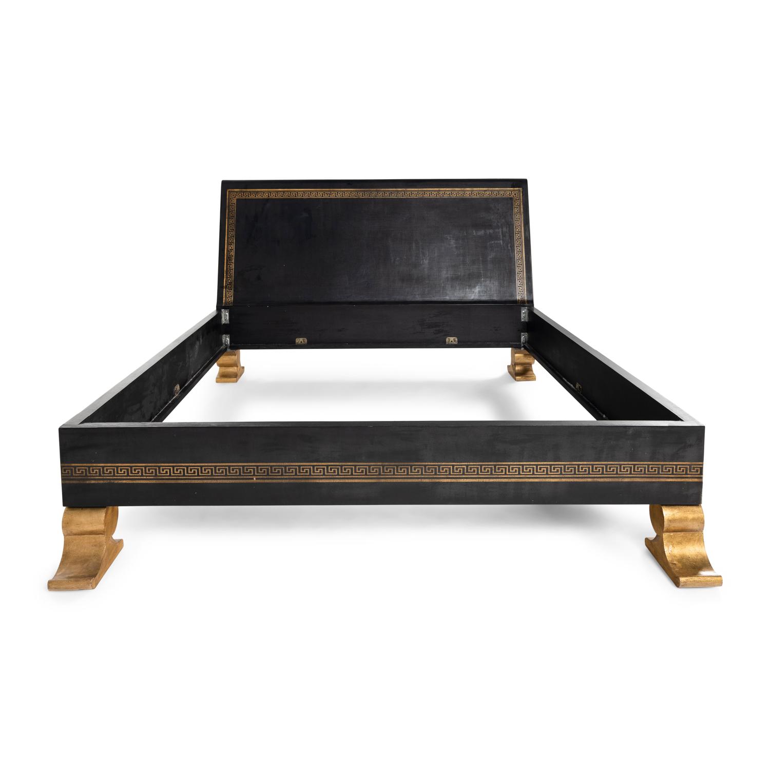 A Contemporary Gilt Lacquer Bed