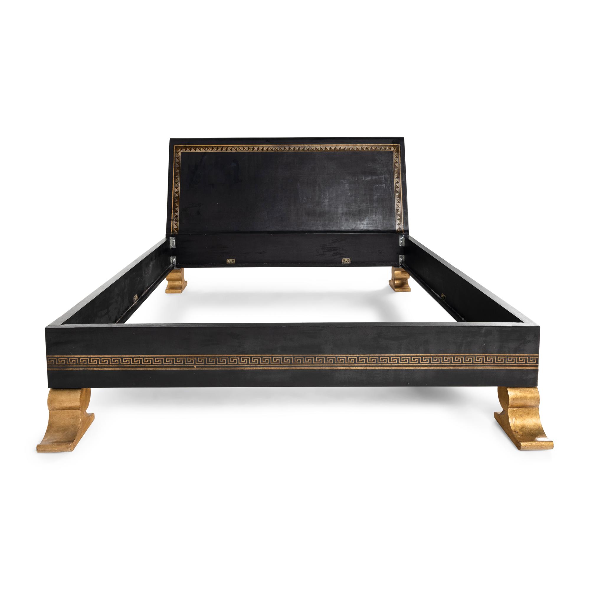 A Contemporary Gilt Lacquer Bed