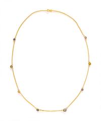 YELLOW GOLD AND MULTICOLOR SAPPHIRE STATION NECKLACE