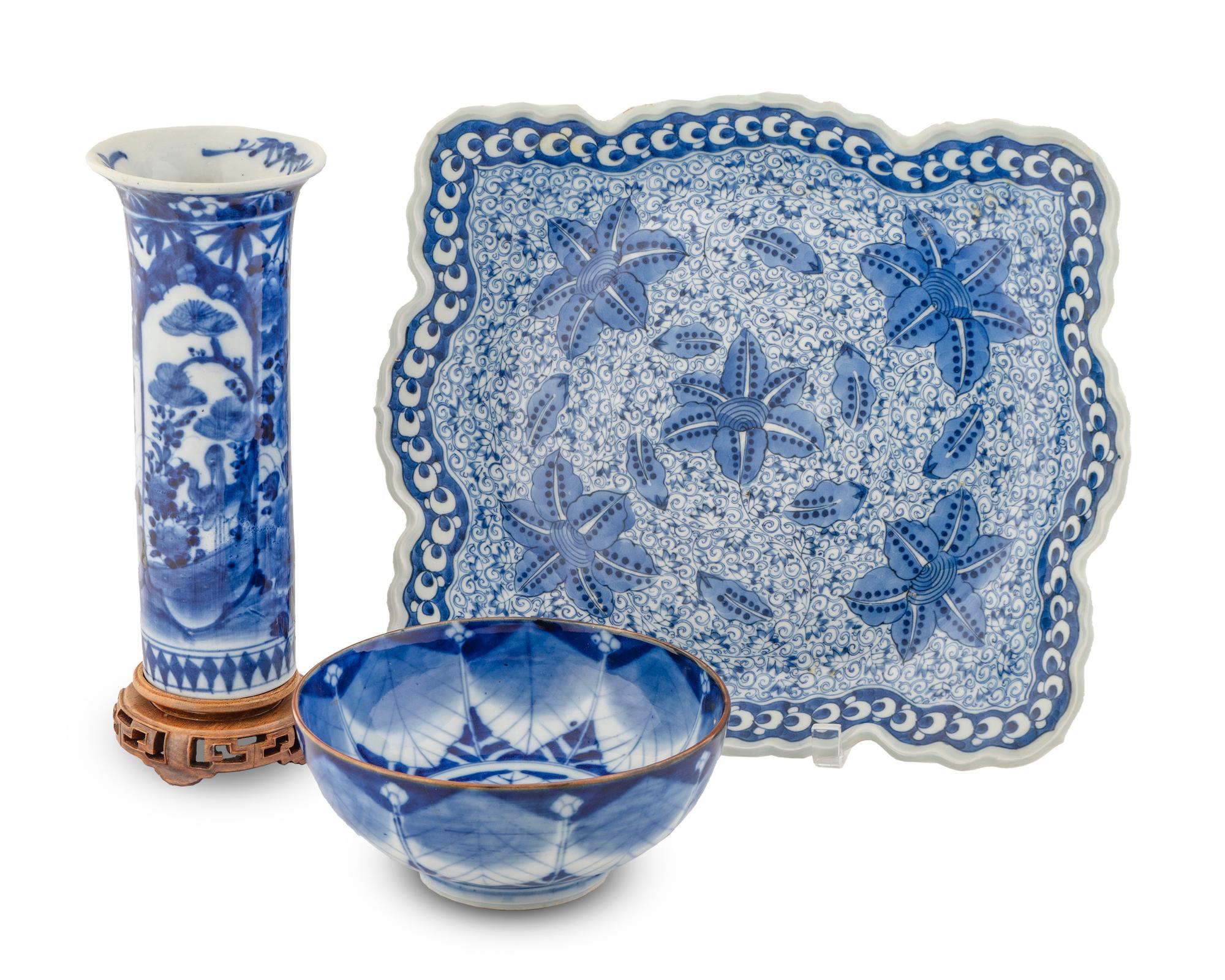 T hree Japanese Arita Porcelain Table Articles