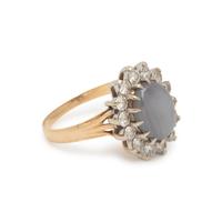 STAR SAPPHIRE AND DIAMOND RING