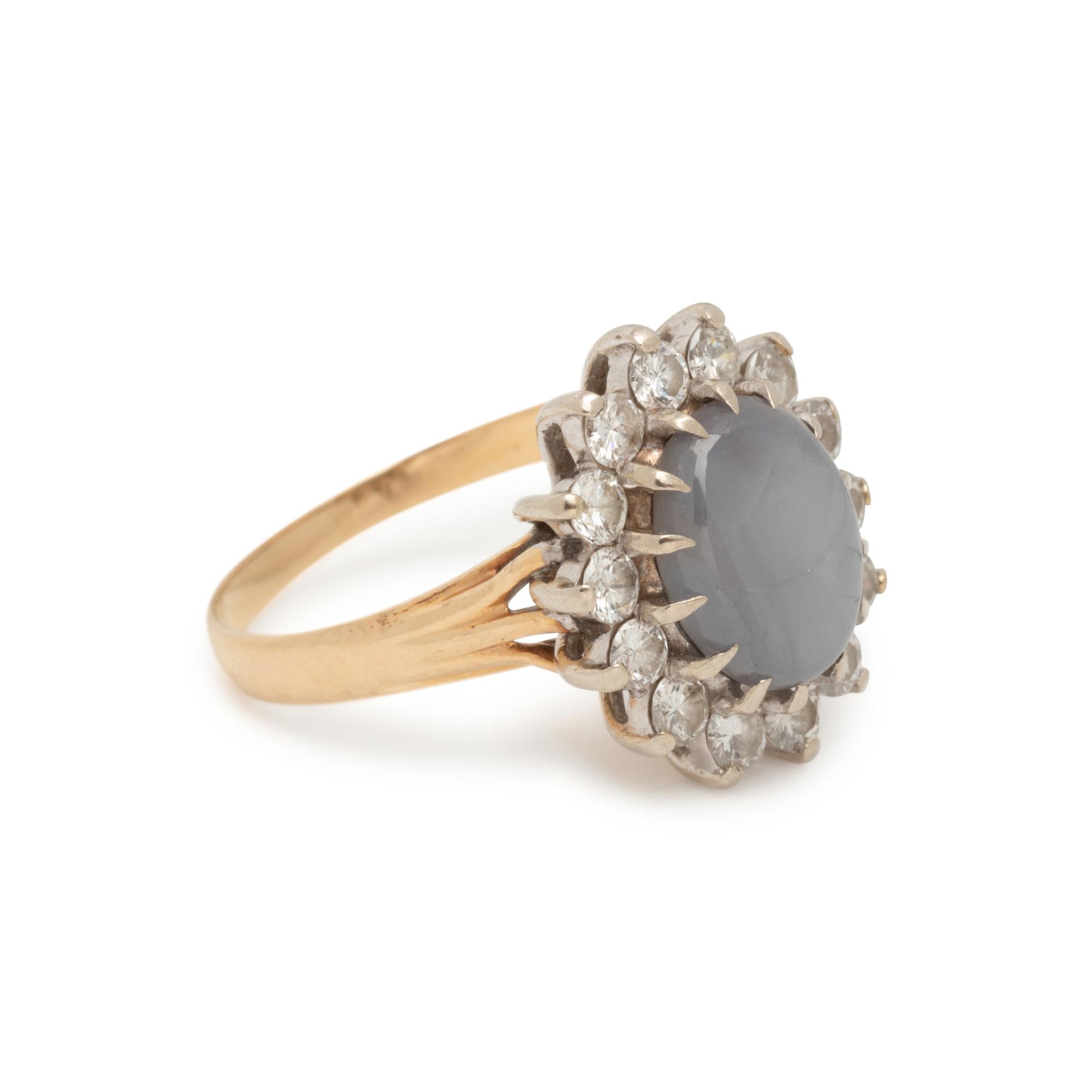 STAR SAPPHIRE AND DIAMOND RING