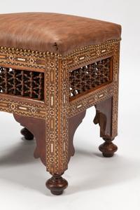 A Pair of Moorish Style Mosaic Inlaid Stools