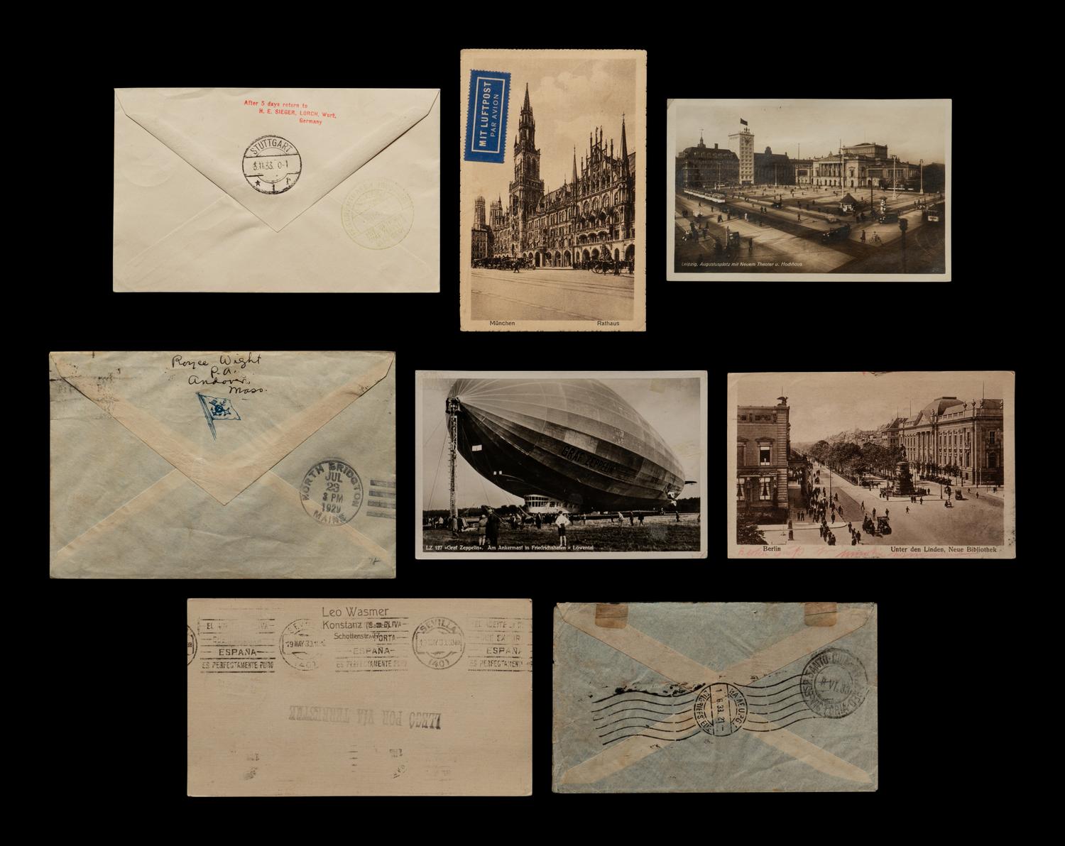 [FLIGHT COVERS] A Large Collection of German and Austrian Dispatched Zeppelin Flight Covers and Postcards