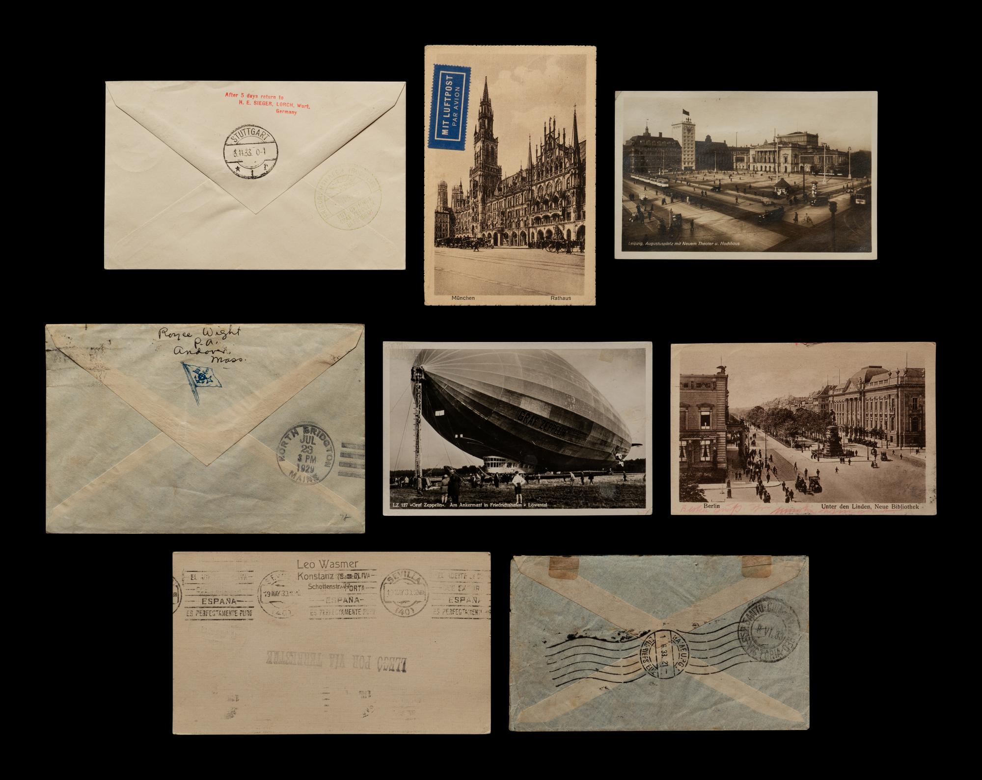 [FLIGHT COVERS] A Large Collection of German and Austrian Dispatched Zeppelin Flight Covers and Postcards