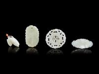 Four Pale Celadon Jade Articles