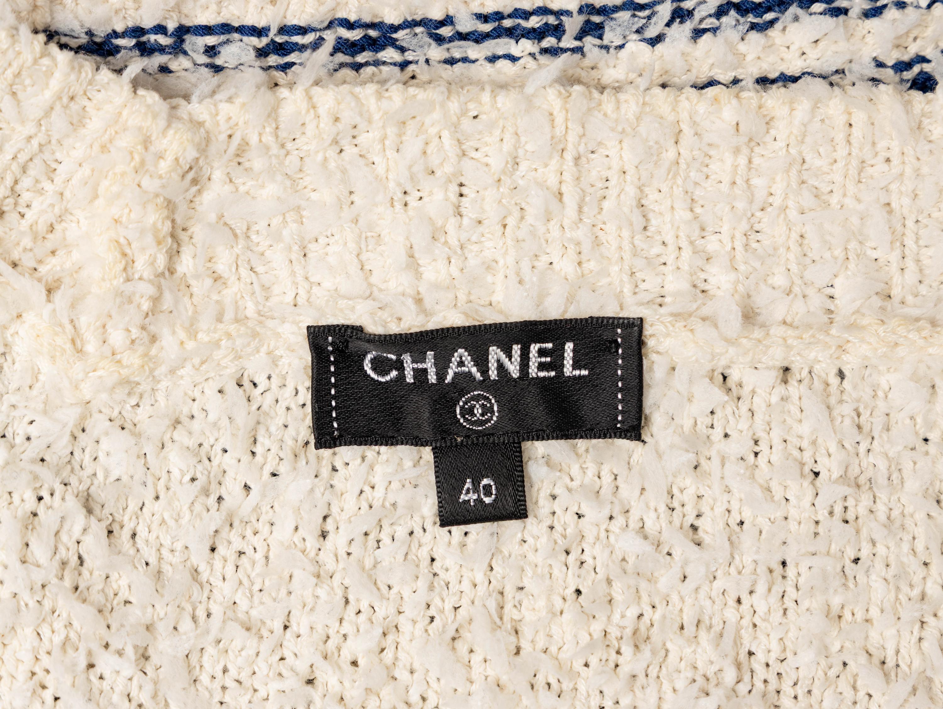 Chanel, Bouclé Knit Varsity Sweater