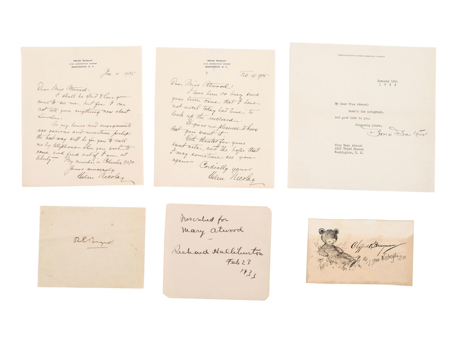 [AUTOGRAPHS]. A collection of autographs of military figures, authors, and other personalities.