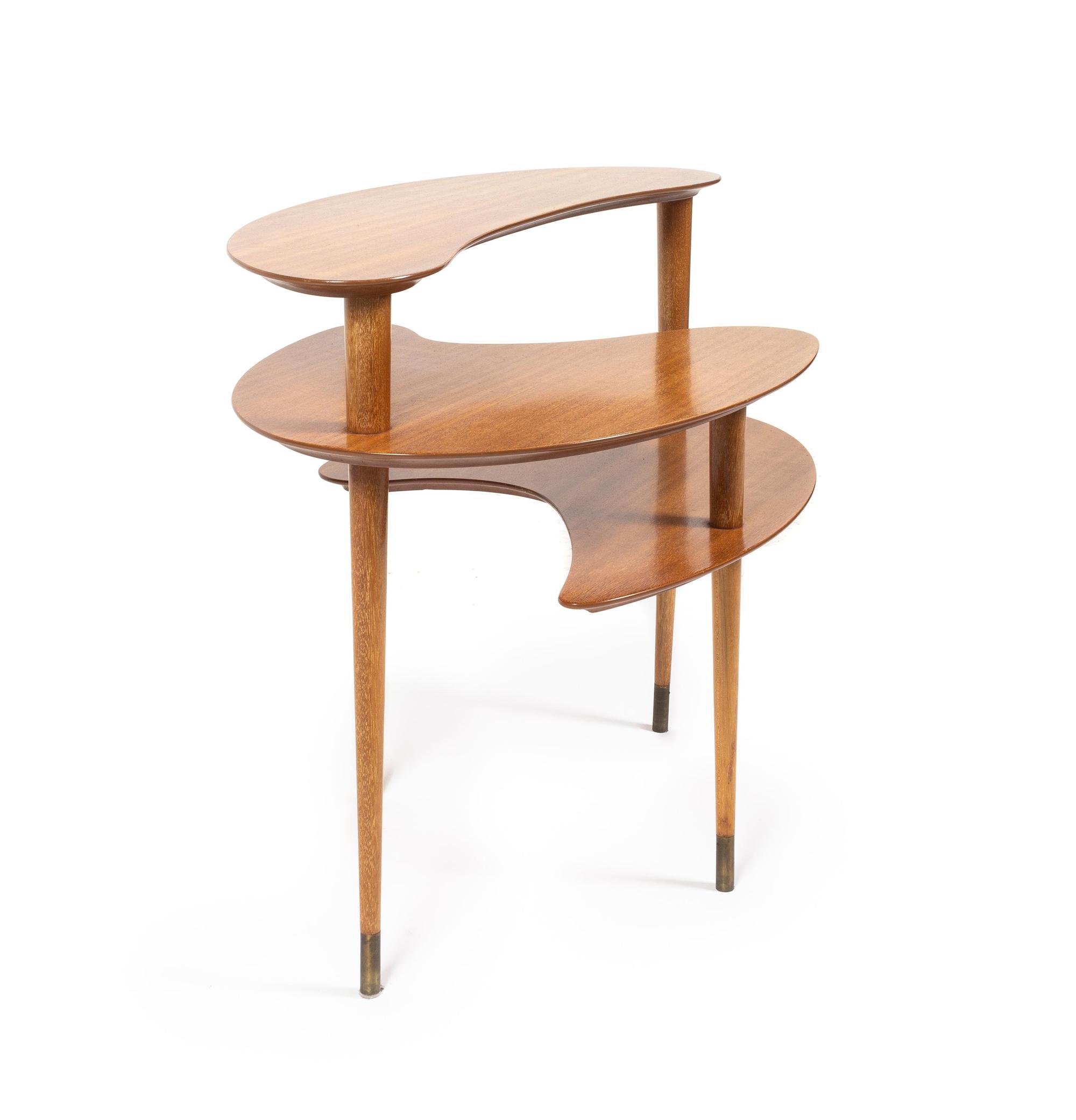 Three Tiered Side Table Brown Saltman, USA