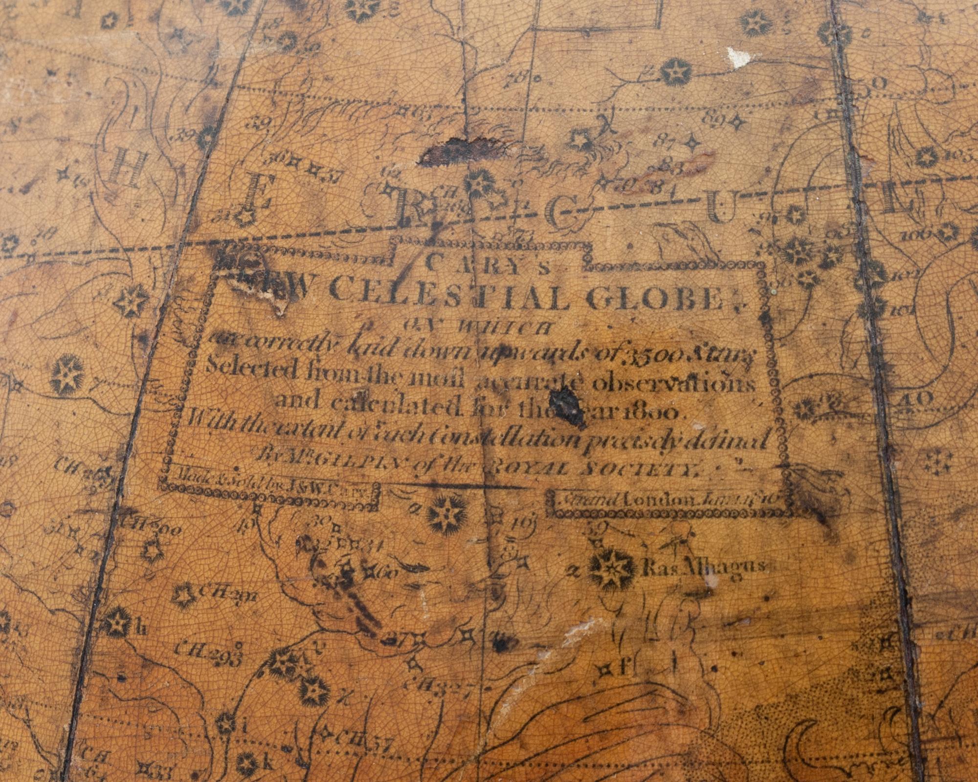 An Associated Pair of Regency Twelve-Inch Terrestrial and Celestial Library Globes