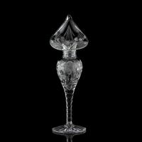 A Cut Glass Jack-in-the-Pulpit Vase with Daisies and Butterflies
