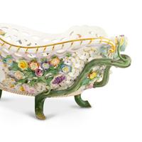 A Meissen Porcelain Three-Piece Basket Garniture