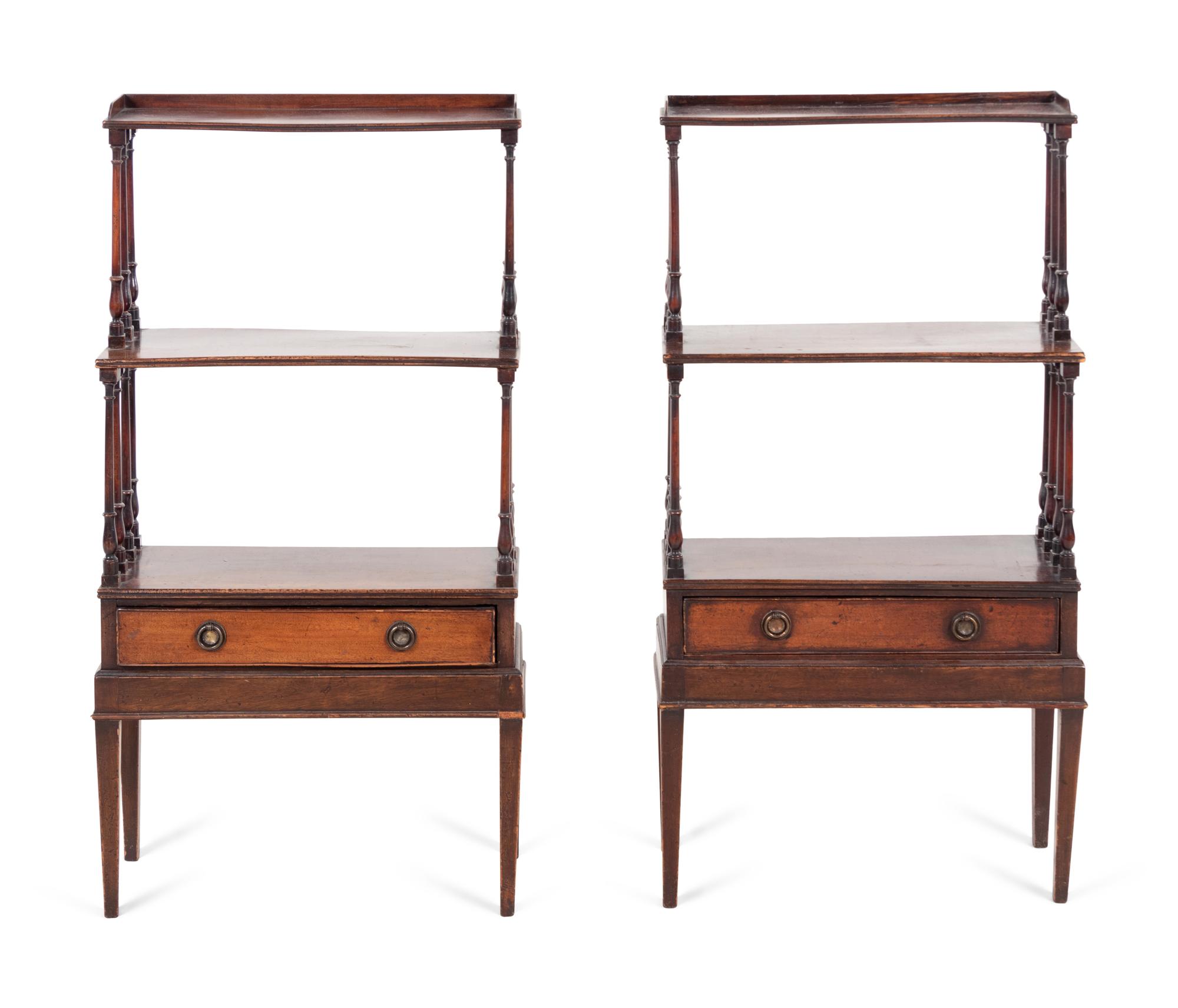 A Pair of Regency Mahogany Étagères