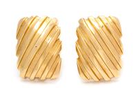 A Pair of 18 Karat Yellow Gold Earclips, 10.70 dwts.