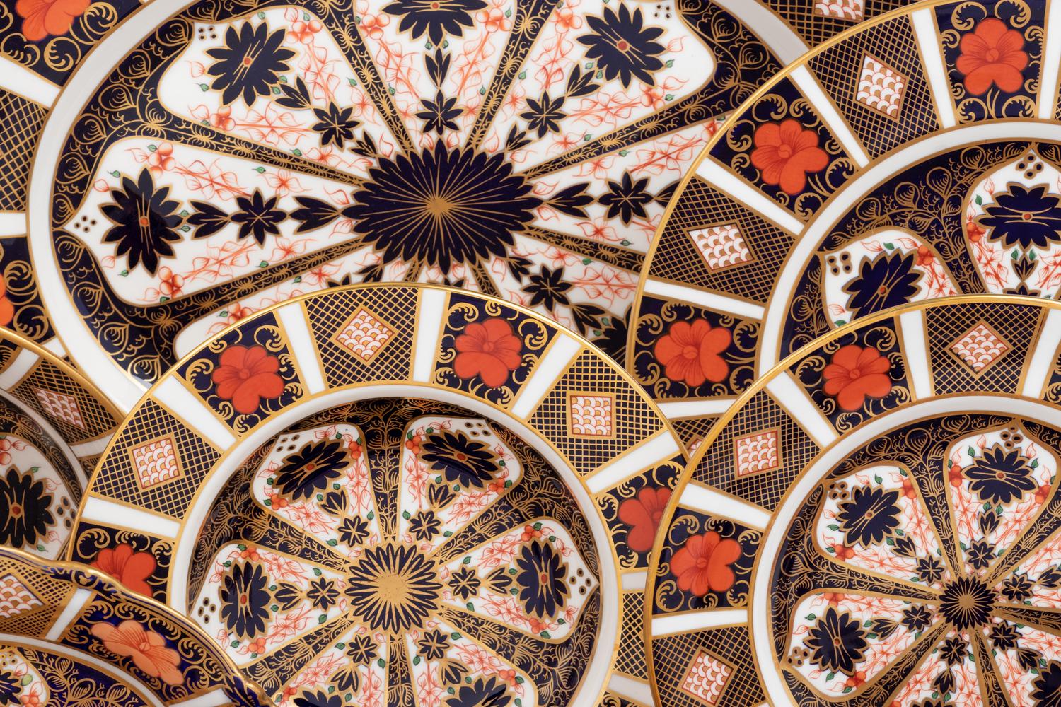 A Royal Crown Derby Imari Porcelain Dinner Service