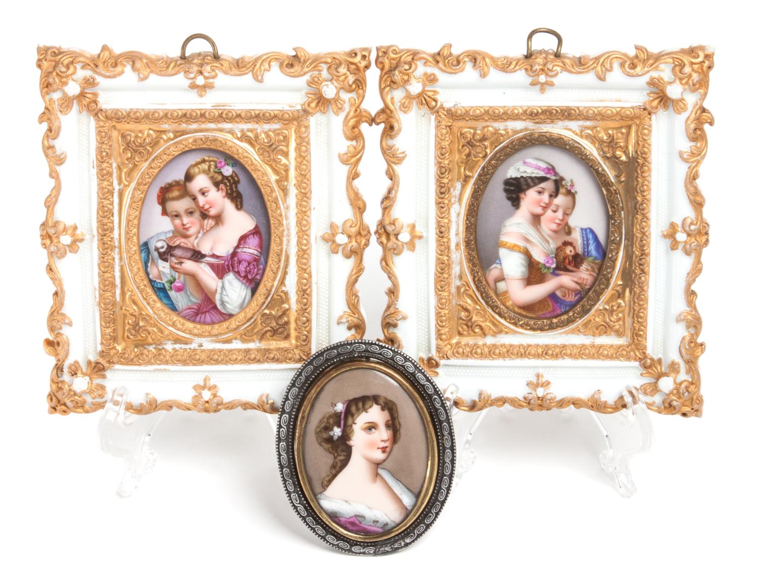 Two German Porcelain Plaques Height of tallest overall 4 3/4 inches. — likely Meissen