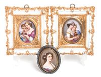 Two German Porcelain Plaques Height of tallest overall 4 3/4 inches. — likely Meissen