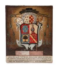 A 19th Century Spanish Coat of Arms Oil Painting