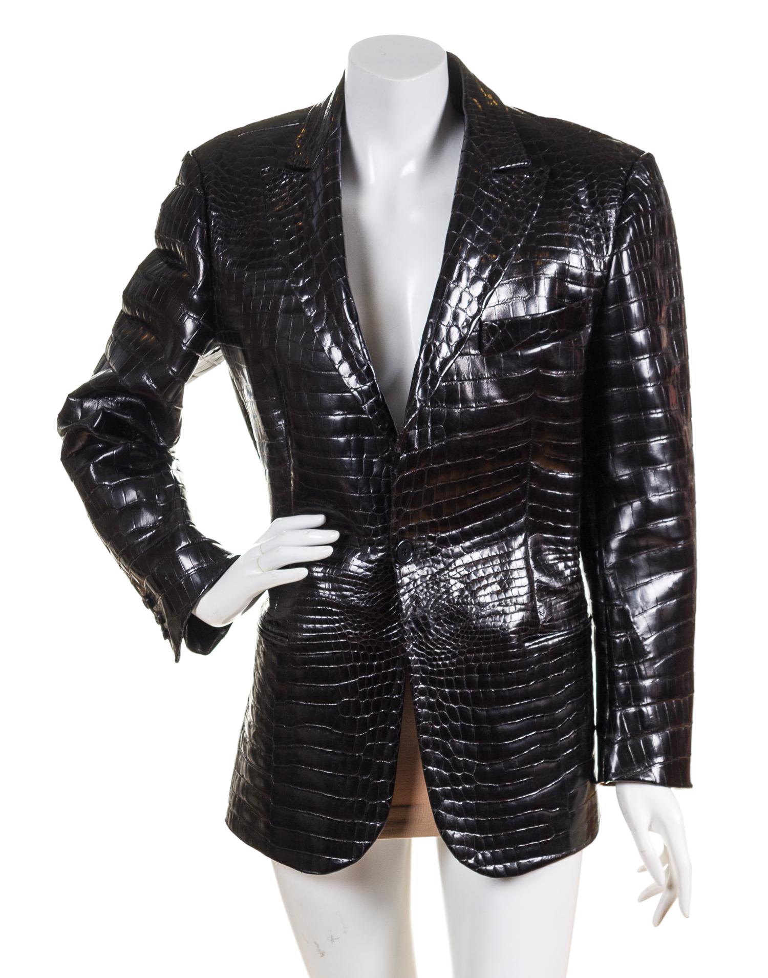 A Trussard Black Reptile Blazer, Size 48.