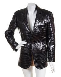 A Trussard Black Reptile Blazer, Size 48.