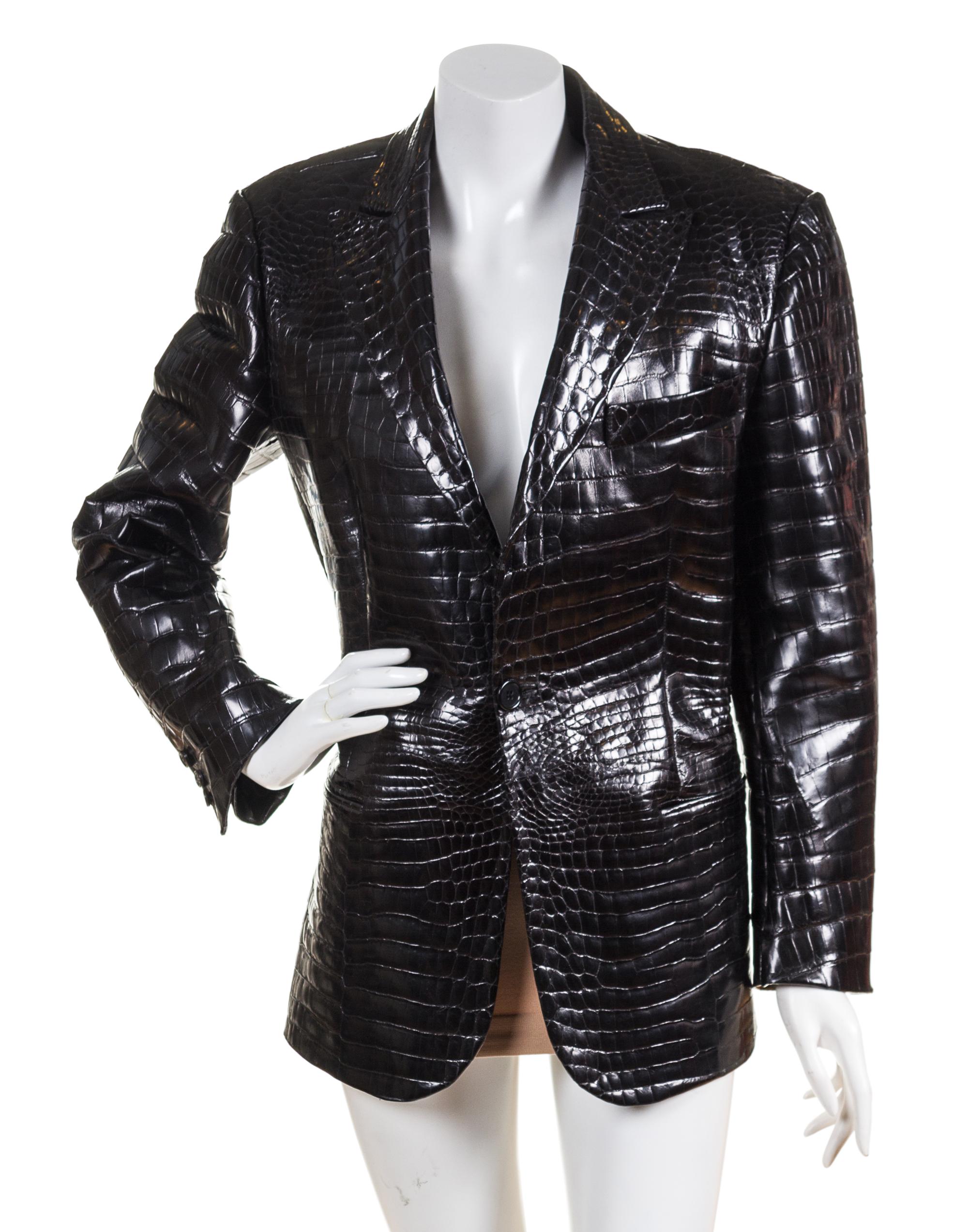 A Trussard Black Reptile Blazer, Size 48.