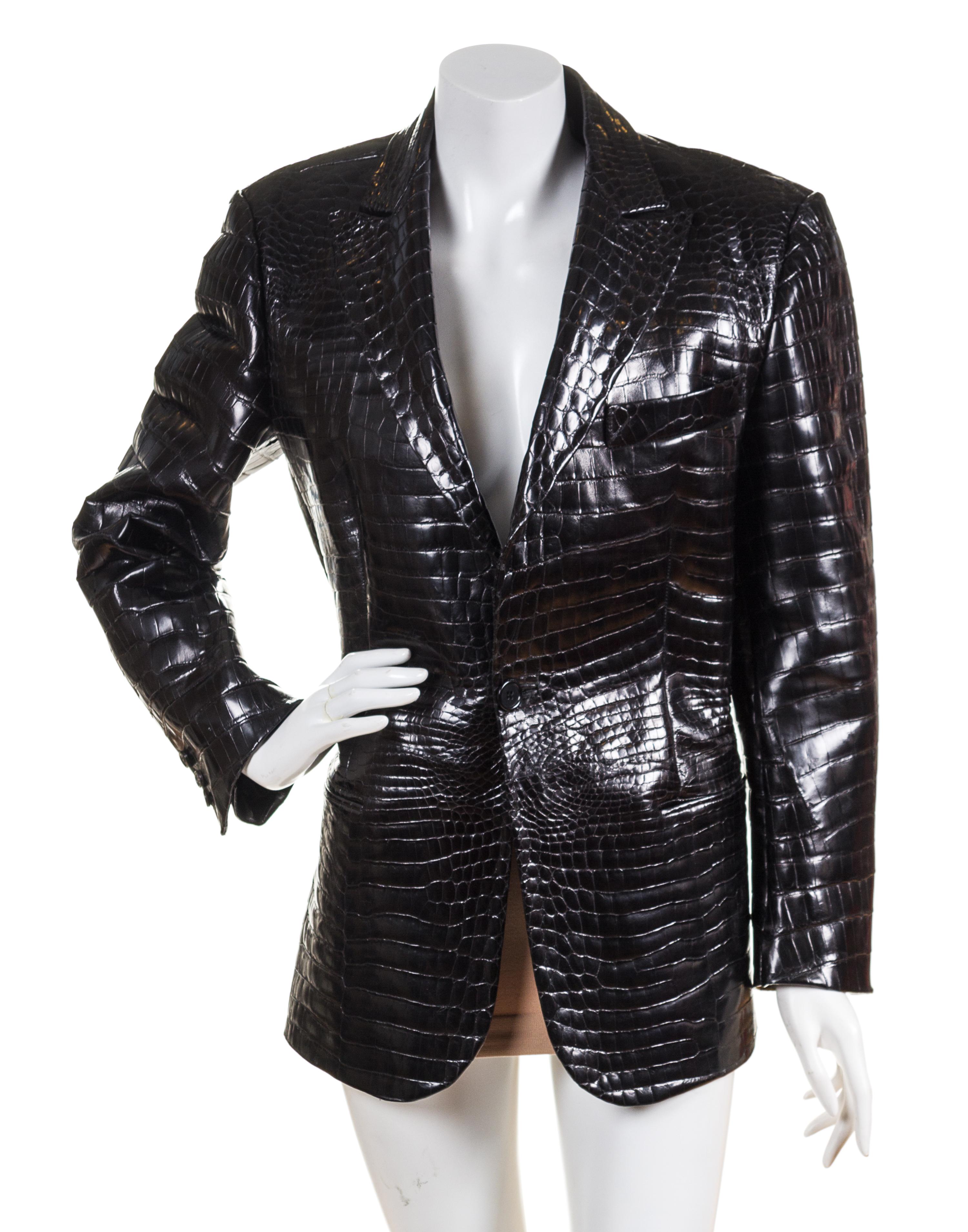 A Trussard Black Reptile Blazer, Size 48.