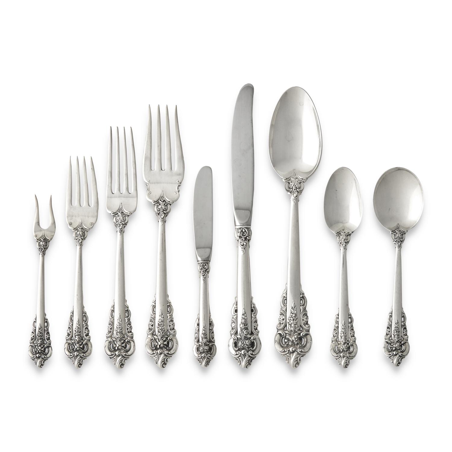An American Silver Flatware Service – Grand Baroque Pattern, by Wallace