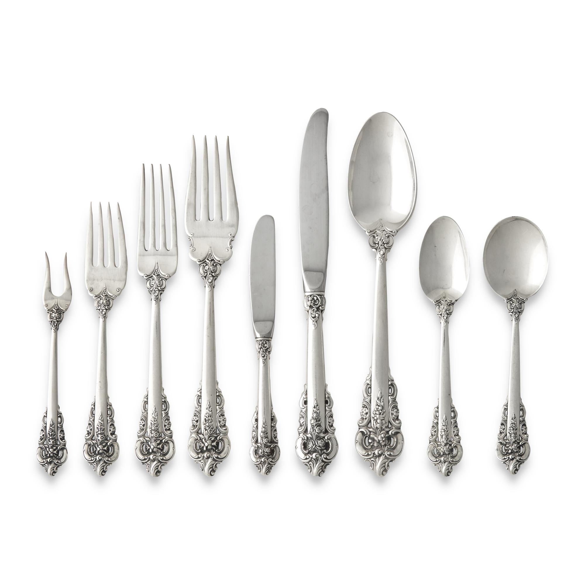 An American Silver Flatware Service – Grand Baroque Pattern, by Wallace