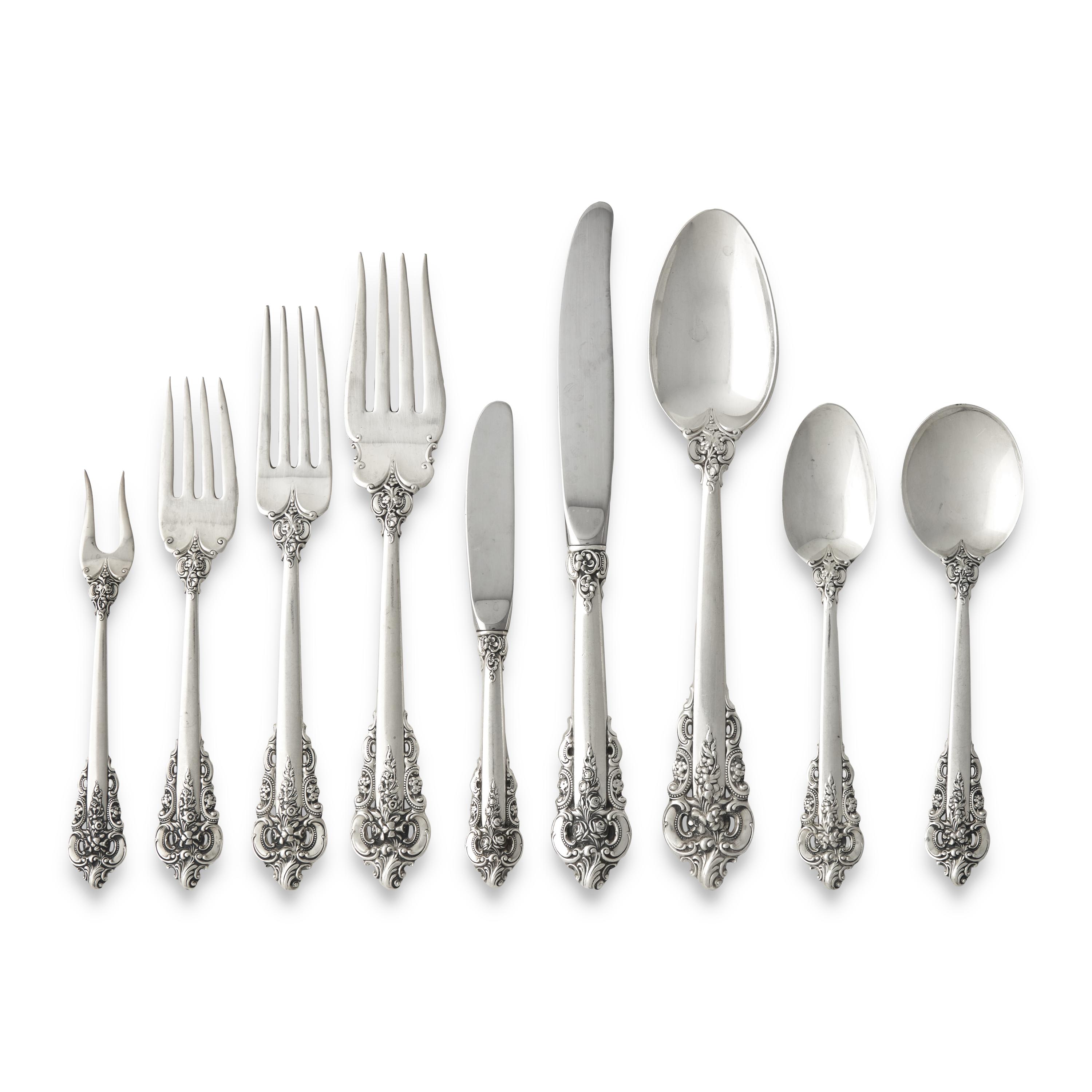 An American Silver Flatware Service – Grand Baroque Pattern, by Wallace