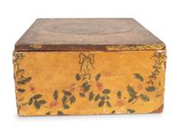 A Yellow Decoupage and Painted Schoolgirl's Box