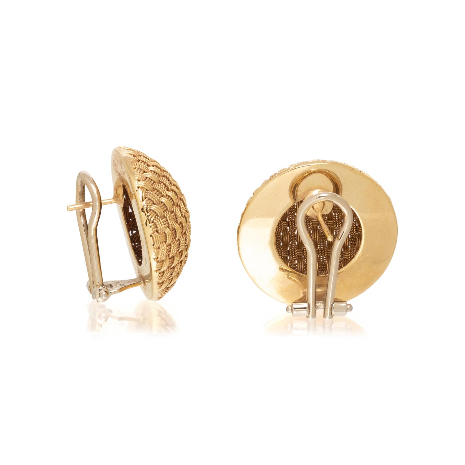 CRAIG DRAKE, YELLOW GOLD EARCLIPS