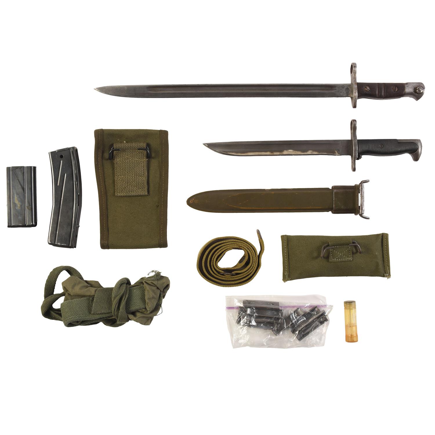 Lot of Assorted WWII-era Militaria Including Bayonets