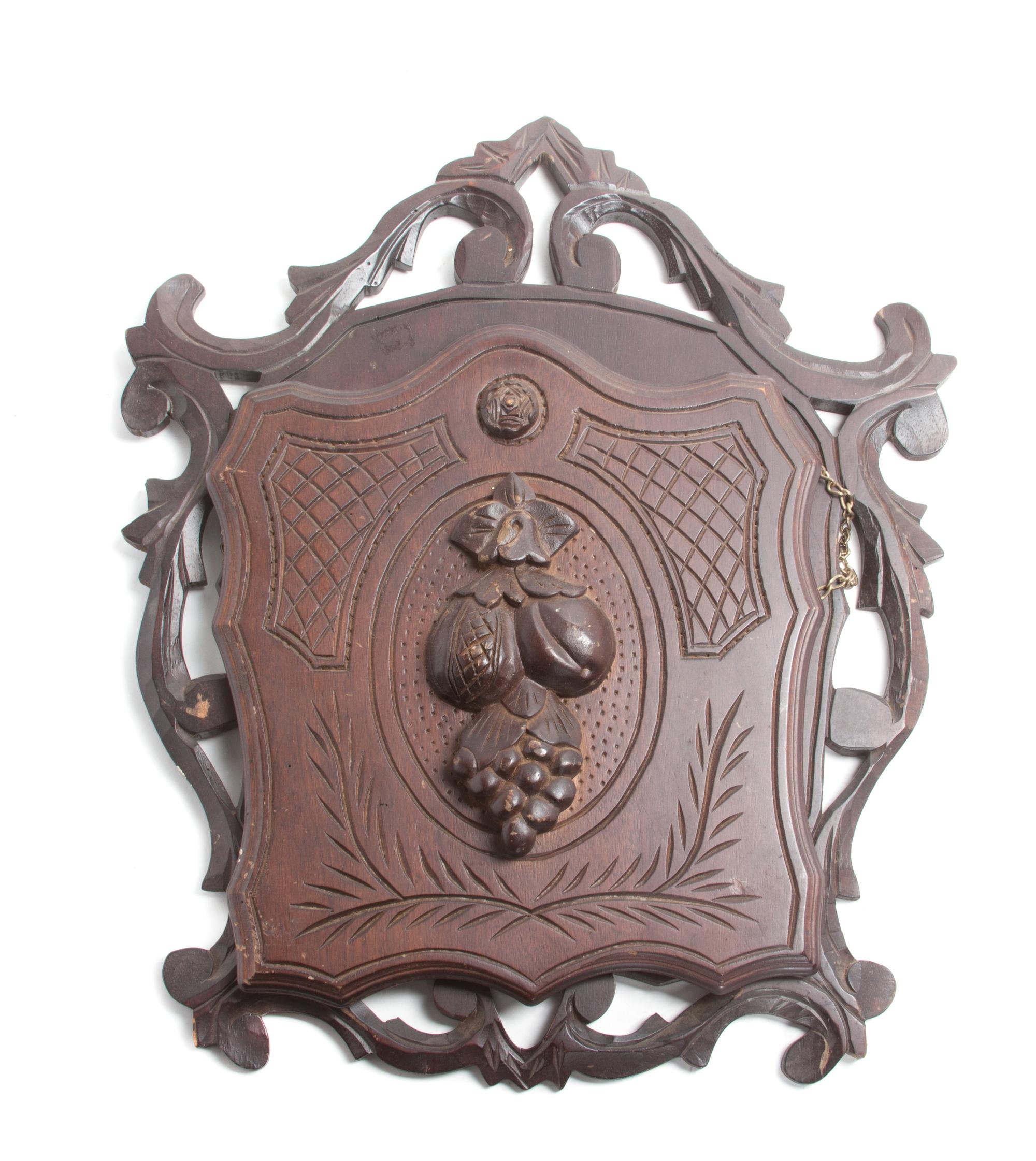 A Black Forest Carved Wall Pocket Width of widest 15 1/2 inches.