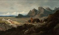 Indians Watching a Wagon Train