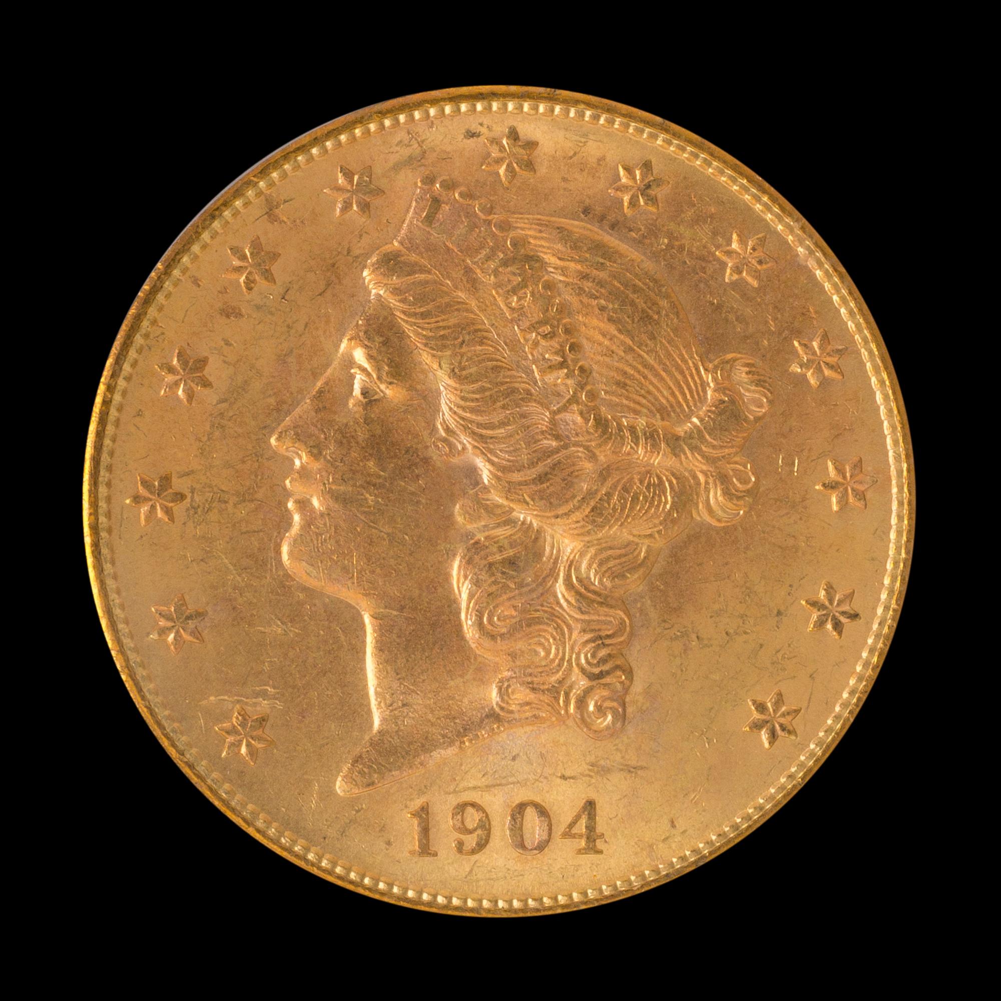 A United States 1904-S Liberty Head $20 Gold Coin