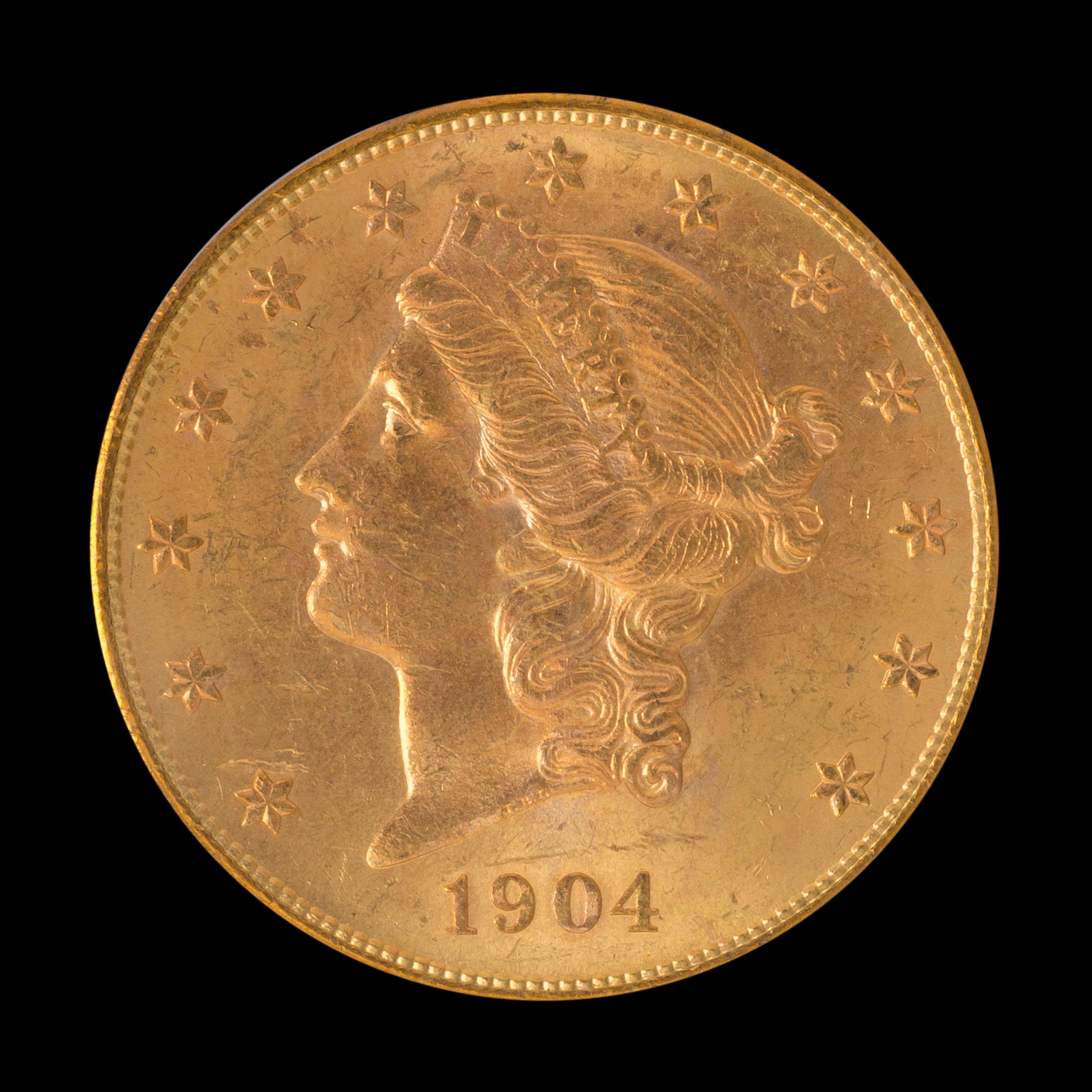 A United States 1904-S Liberty Head $20 Gold Coin
