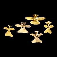 Five Costa Rican Tumbaga Bird Pendants